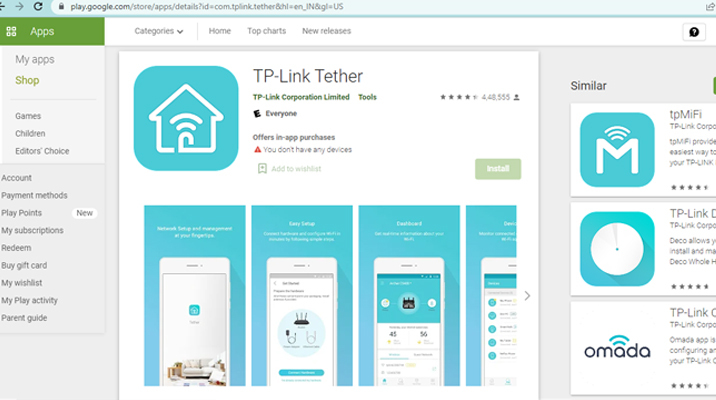 By using the Tp-Link Tether application